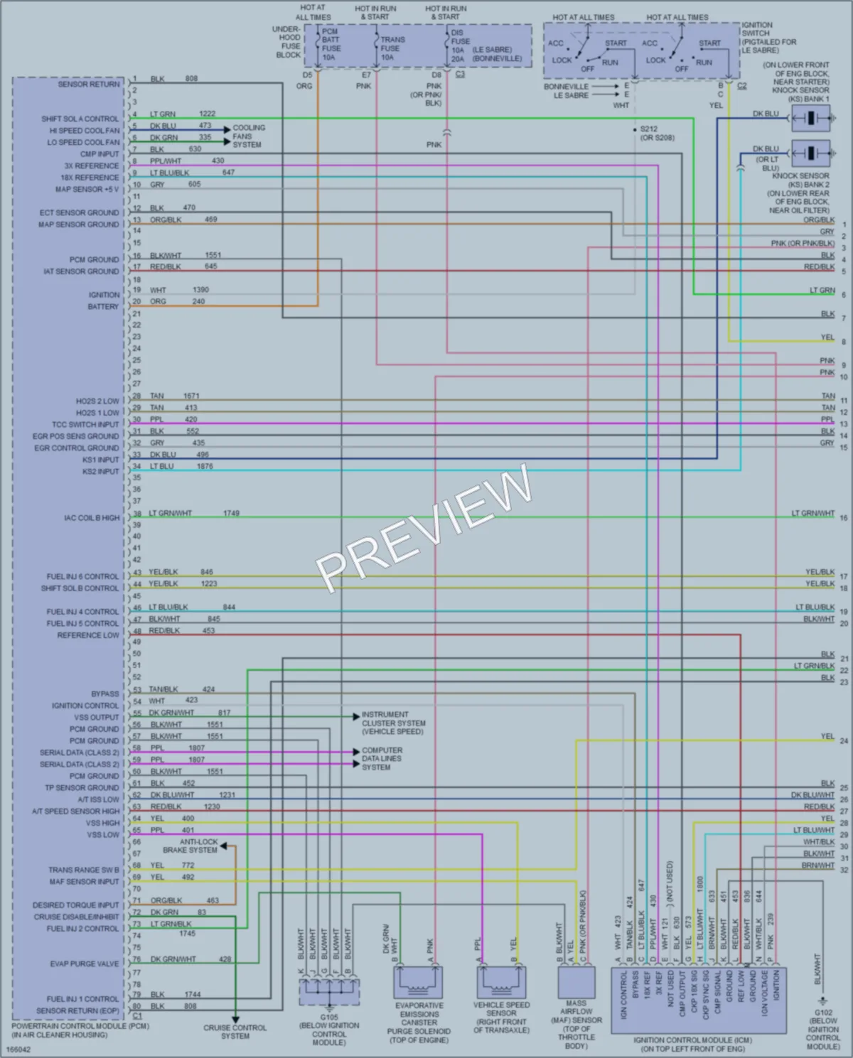 2003 Pontiac Bonneville Engine Performance wiring diagram preview
