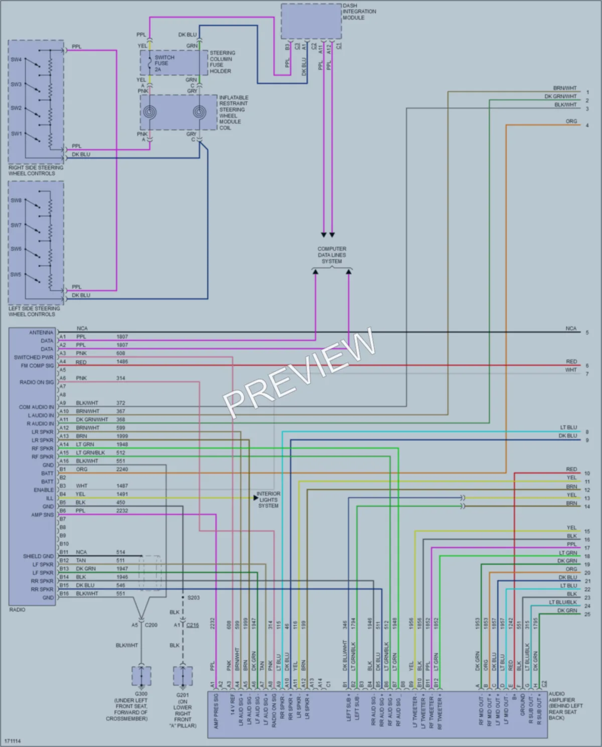 2003 Pontiac Bonneville Radio wiring diagram preview