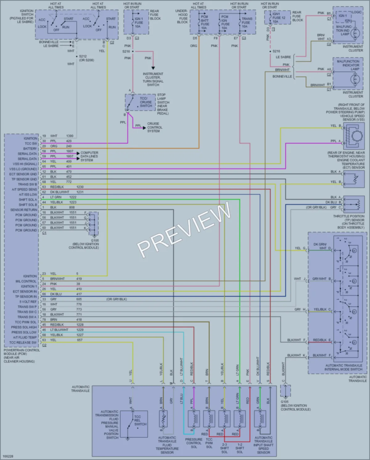 2003 Pontiac Bonneville Transmission wiring diagram preview