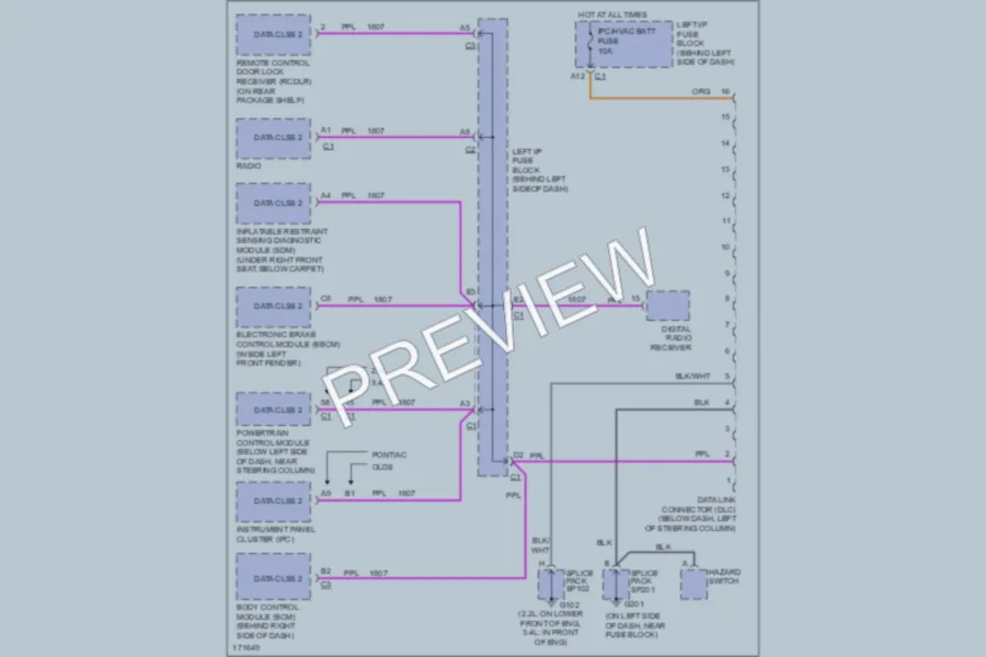 2003 Pontiac GrandAm Computer Data Lines wiring diagram preview