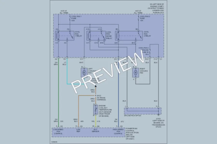2003 Pontiac GrandAm Cooling Fan wiring diagram preview