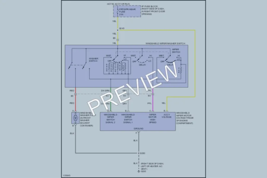 2003 Pontiac Montana Wiper Washer wiring diagram preview