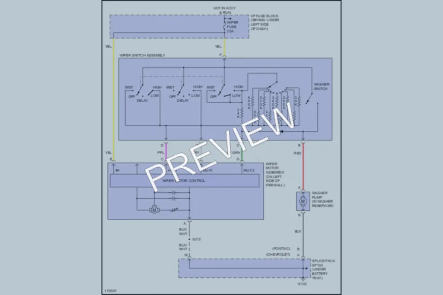 2003 Pontiac Sunfire Wiper Washer wiring diagram preview