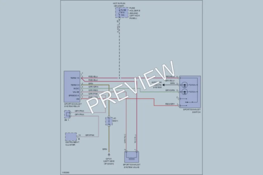 2003 Porsche Boxster Electronic Muffler wiring diagram preview