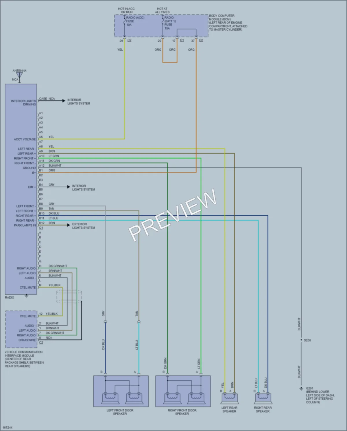 2003 Saturn ION1 Radio wiring diagram preview
