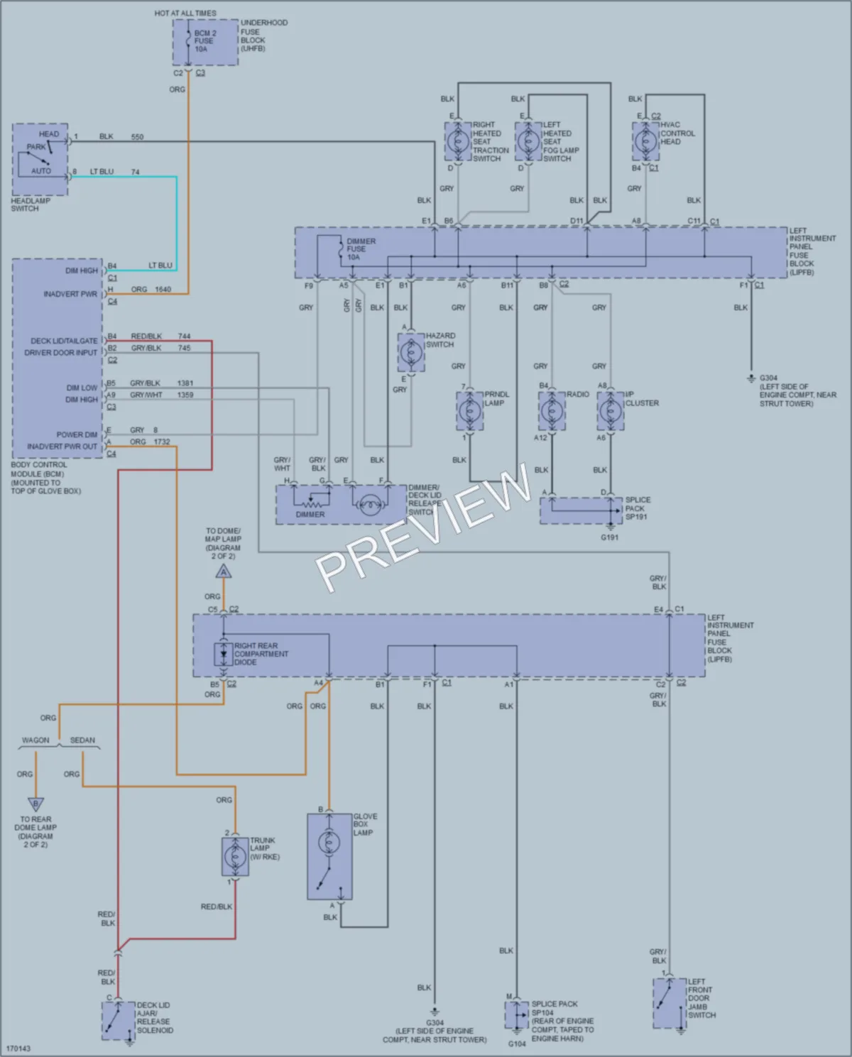 2003 Saturn L200 Interior Lights wiring diagram preview