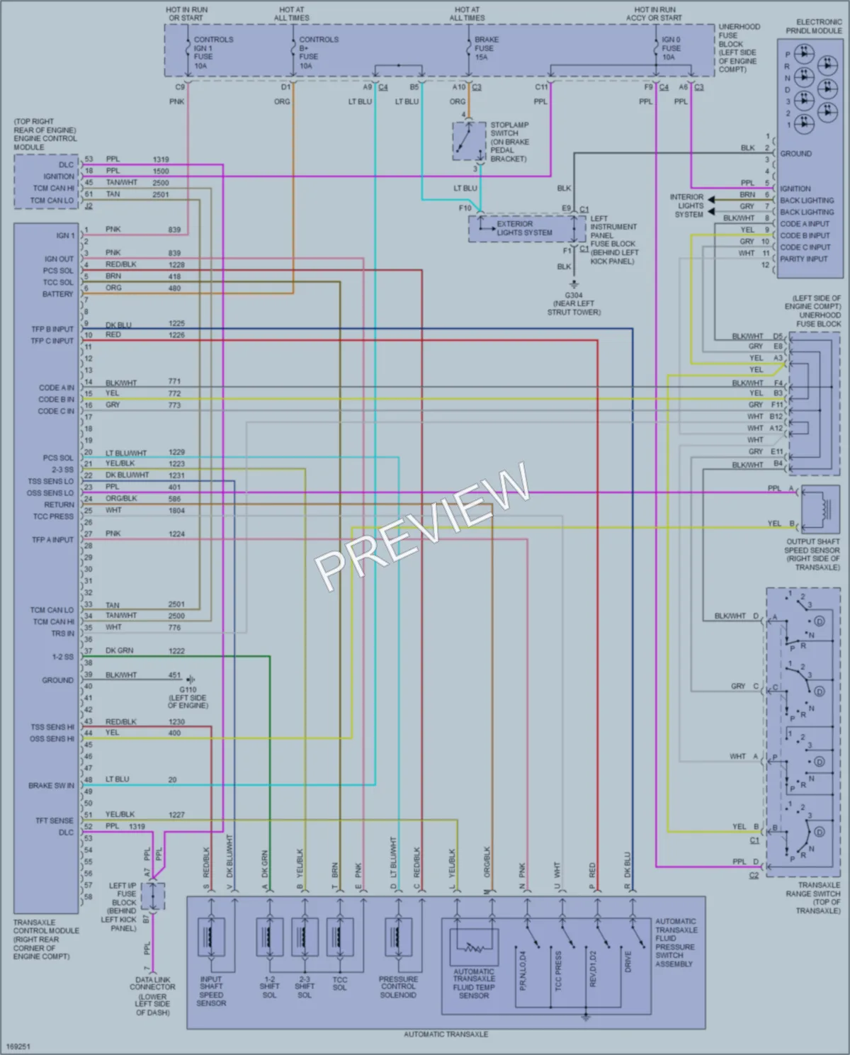 2003 Saturn L300 Transmission wiring diagram preview