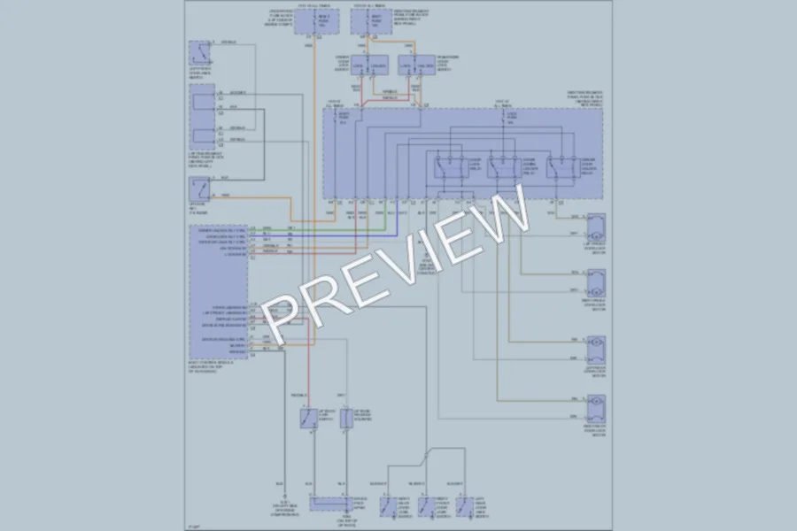 2003 Saturn LW300 Power Door Locks wiring diagram preview