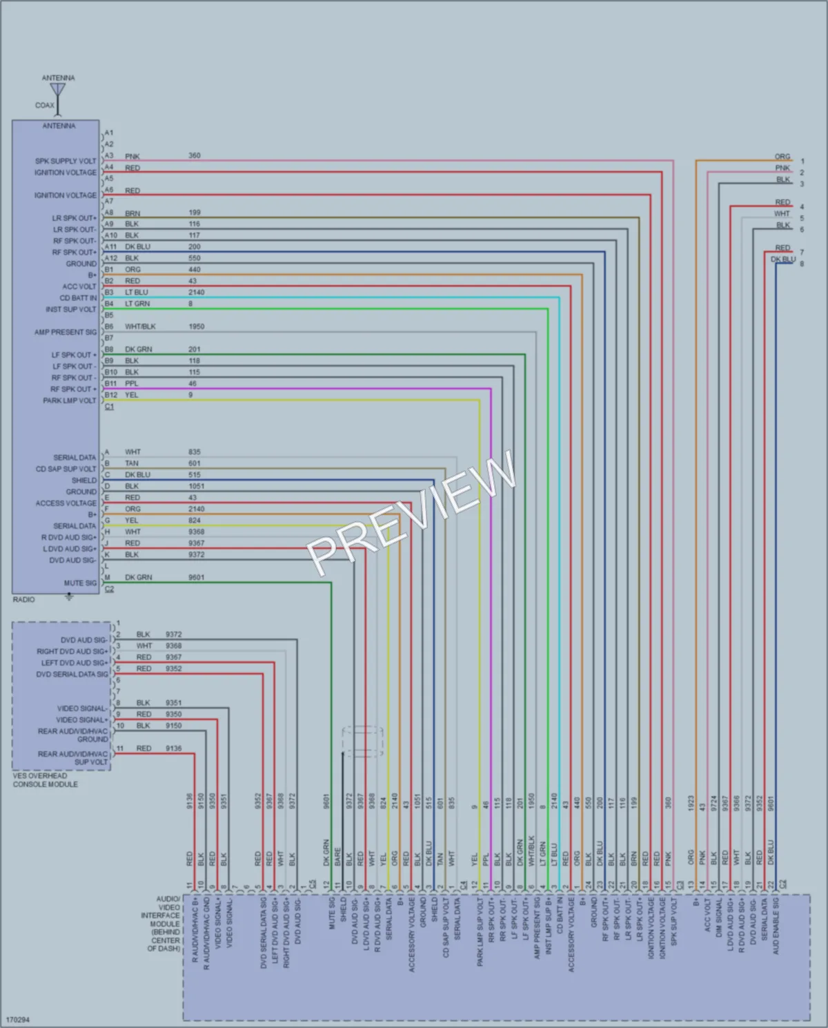 2003 Saturn LW300 Radio wiring diagram preview
