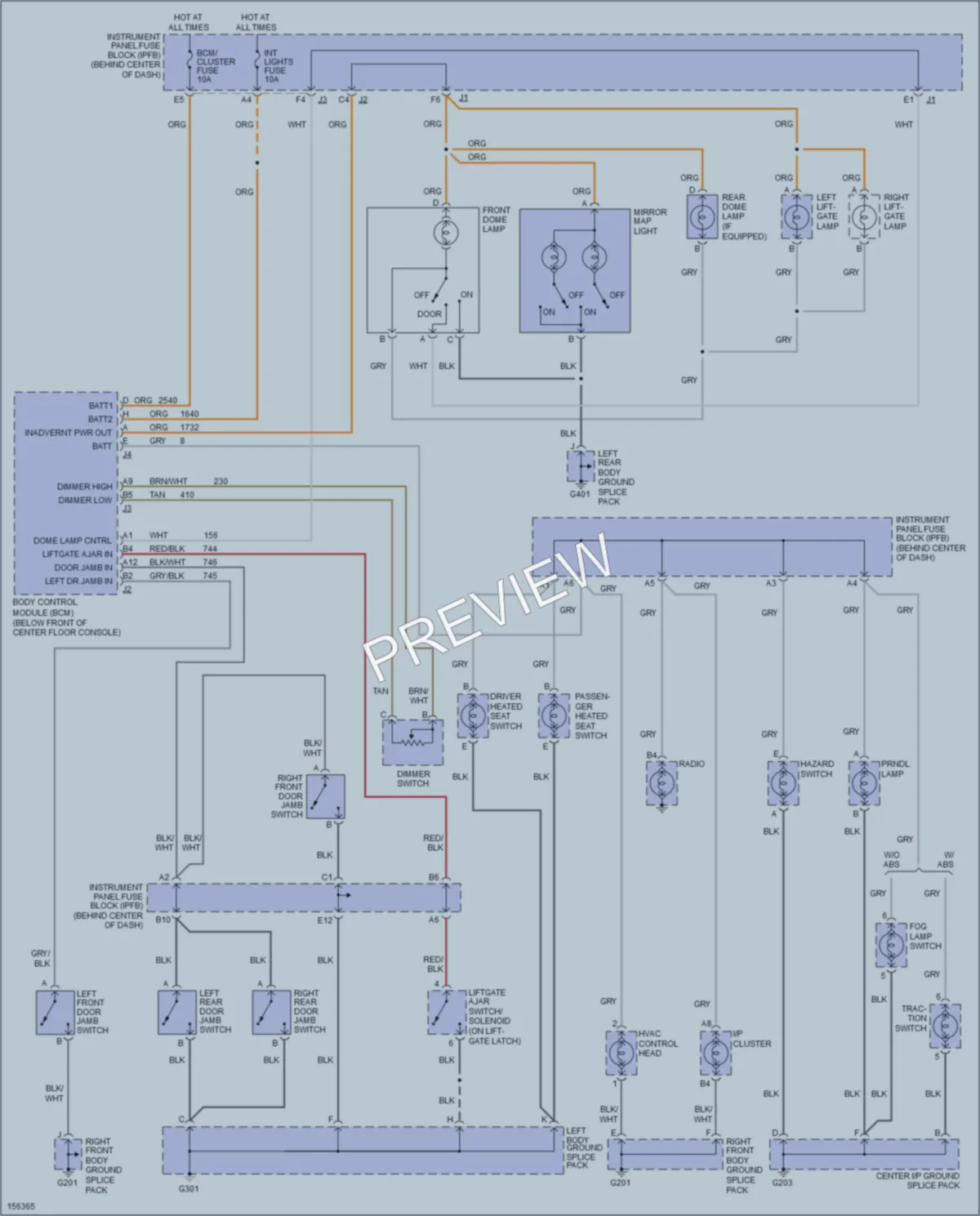 2003 Saturn VUE Interior Lights wiring diagram preview