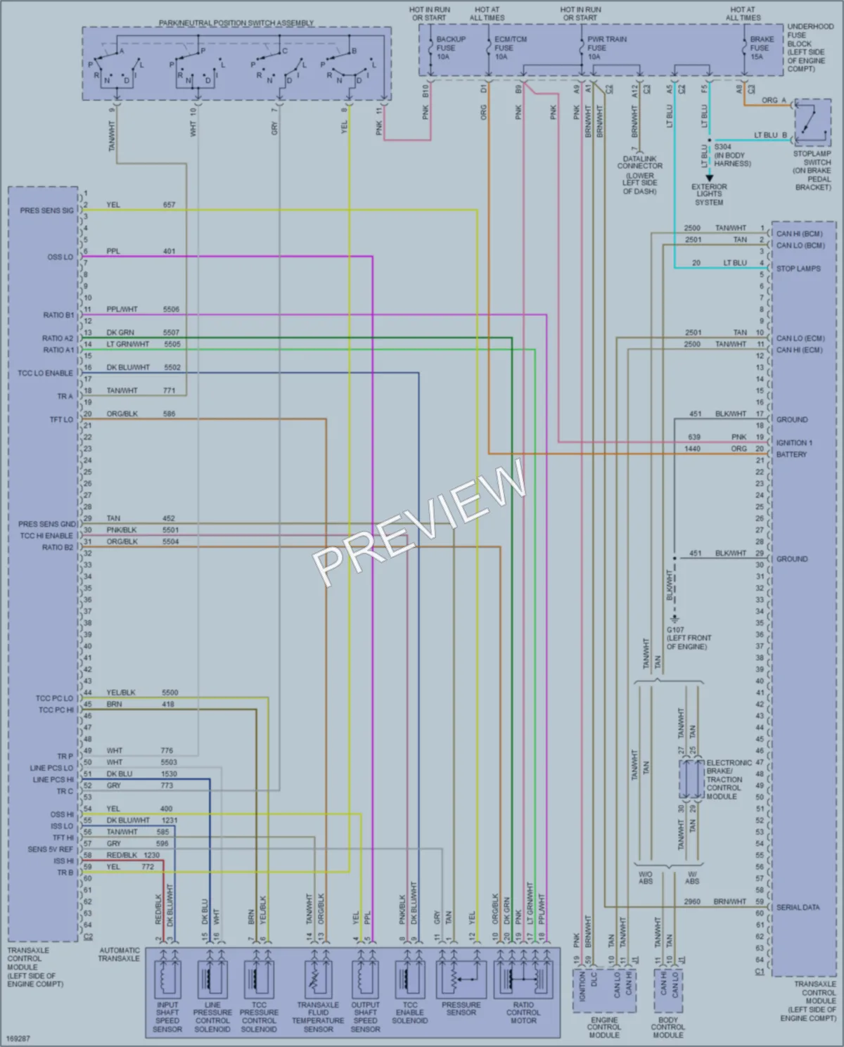 2003 Saturn VUE Transmission wiring diagram preview