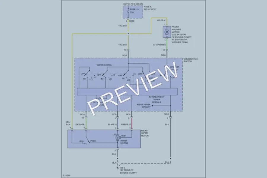 2003 Subaru Baja Wiper Washer wiring diagram preview