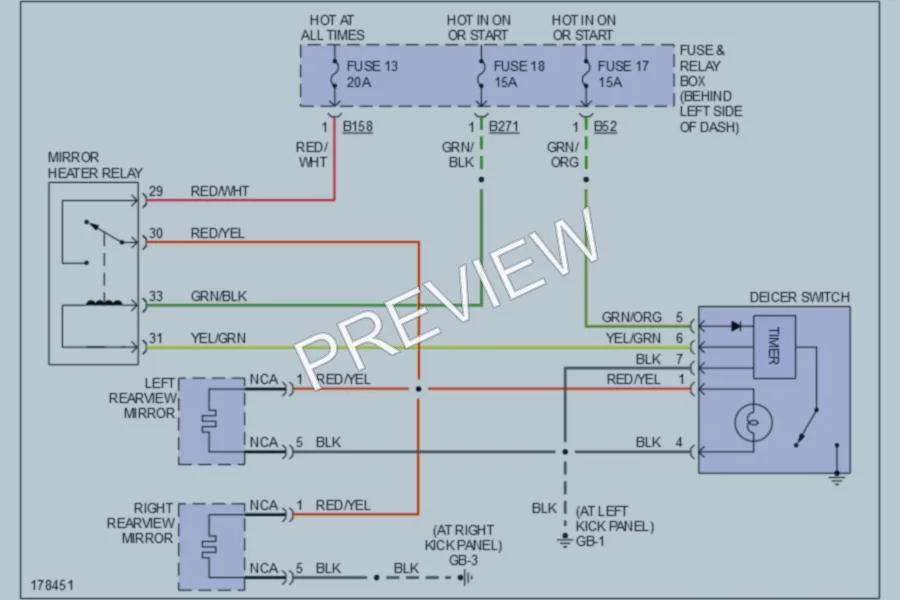 2003 Subaru Forester Defoggers wiring diagram preview