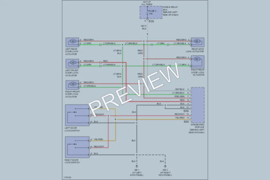 2003 Subaru Forester Power Door Locks wiring diagram preview