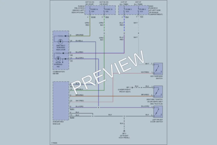 2003 Subaru Forester Warning Systems wiring diagram preview
