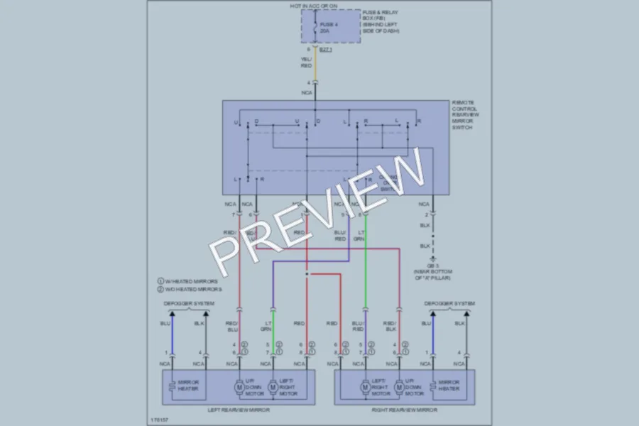 2003 Subaru Impreza Power Mirrors wiring diagram preview