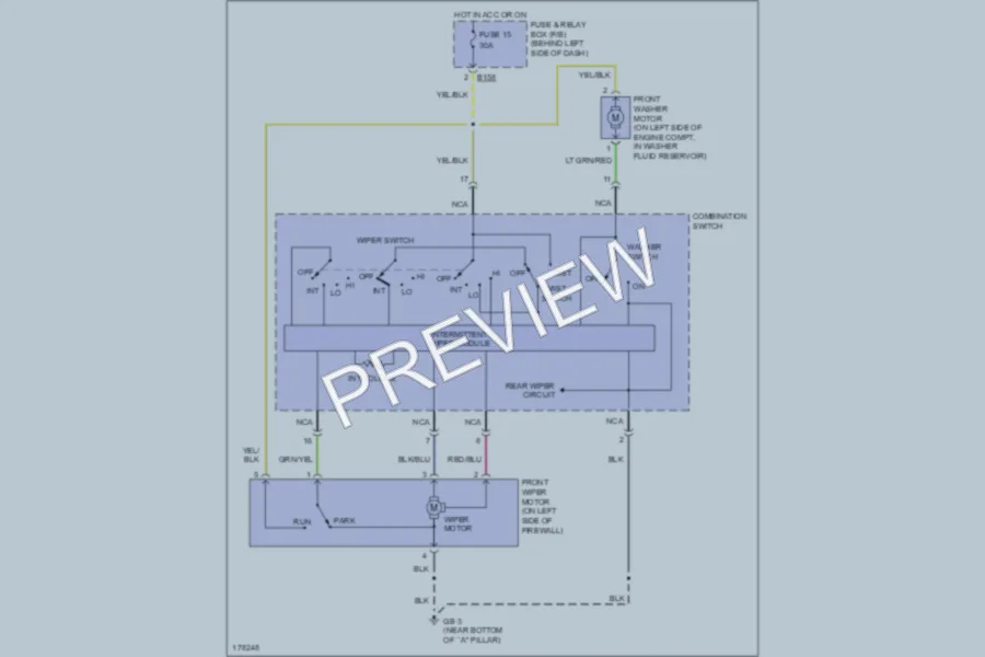 2003 Subaru Impreza Wiper Washer wiring diagram preview