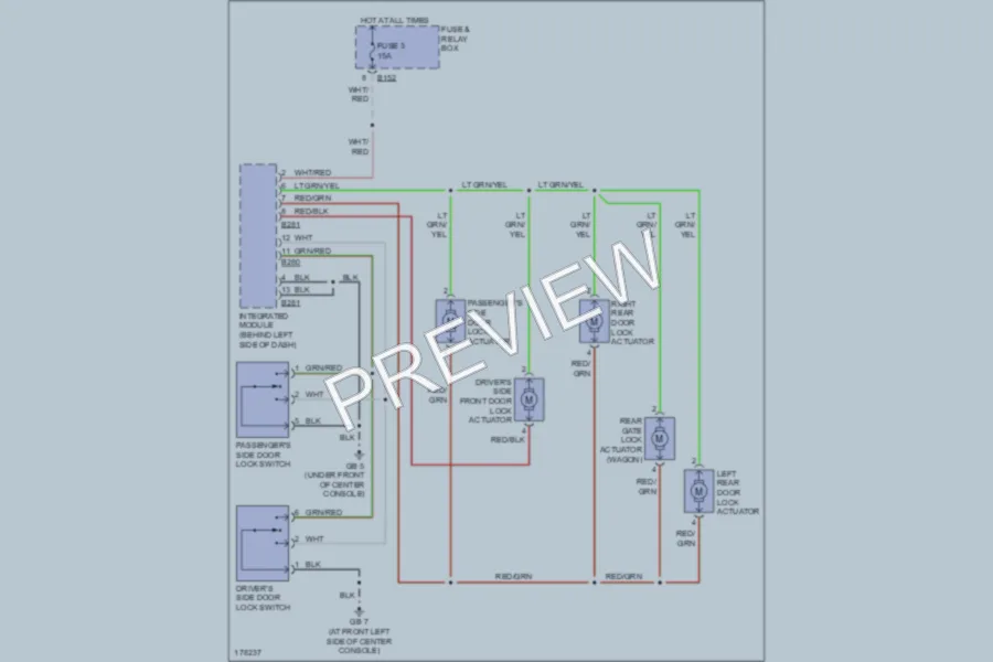 2003 Subaru Legacy Power Door Locks wiring diagram preview