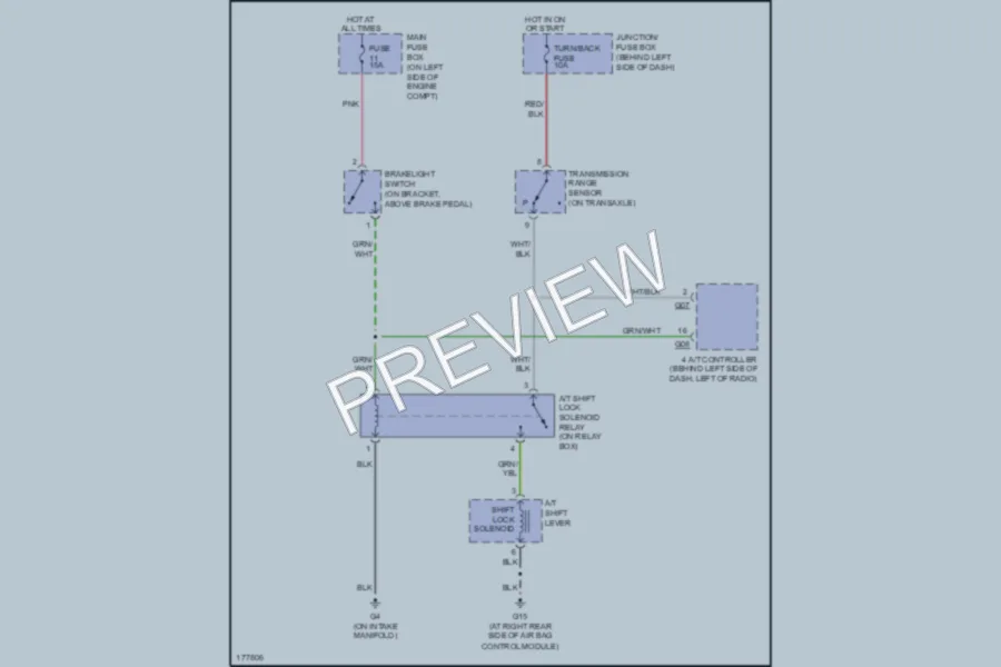 2003 Suzuki Aerio Shift Interlock wiring diagram preview