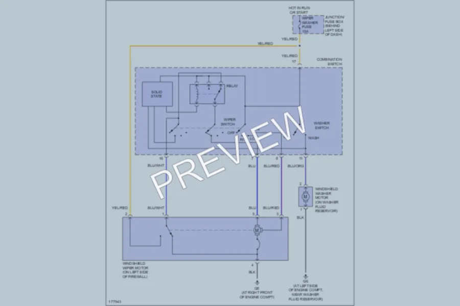 2003 Suzuki Aerio Wiper Washer wiring diagram preview