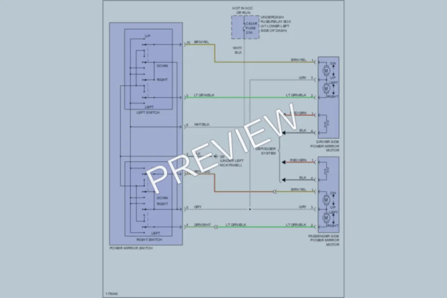 2003 Suzuki GrandVitara Power Mirrors wiring diagram preview