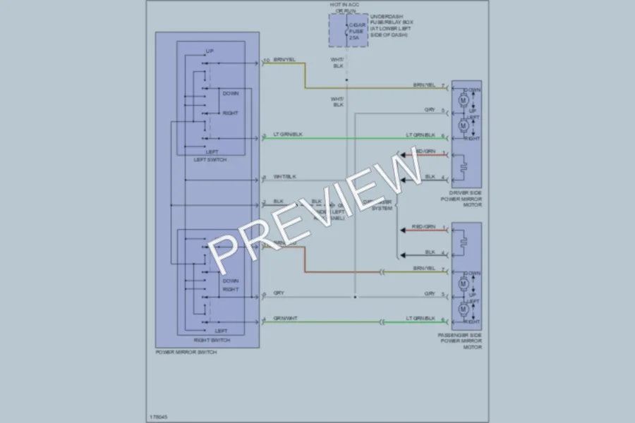 2003 Suzuki XL7 Power Mirrors wiring diagram preview