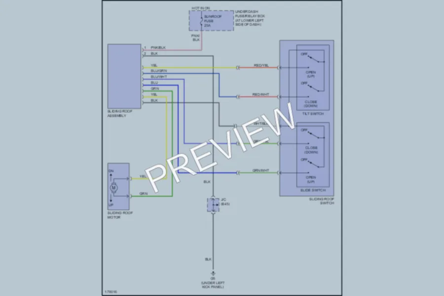 2003 Suzuki XL7 Power Top Sunroof wiring diagram preview