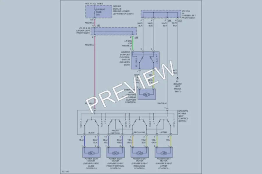 2003 Toyota 4Runner Power Seats wiring diagram preview