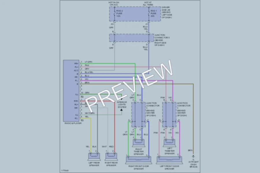 2003 Toyota Camry Radio wiring diagram preview