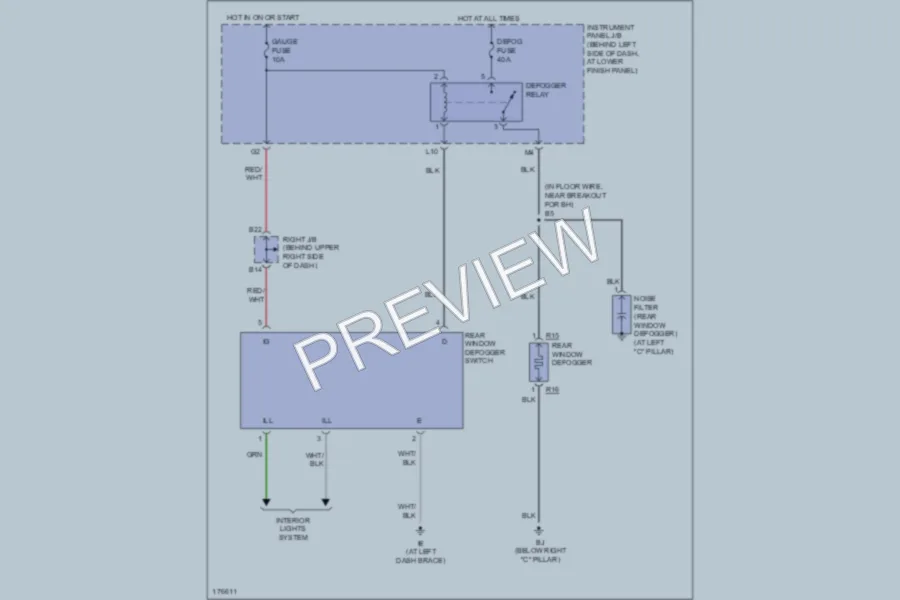 2003 Toyota Corolla Defoggers wiring diagram preview