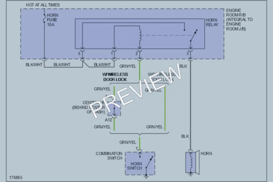 2003 Toyota Corolla Horn wiring diagram preview