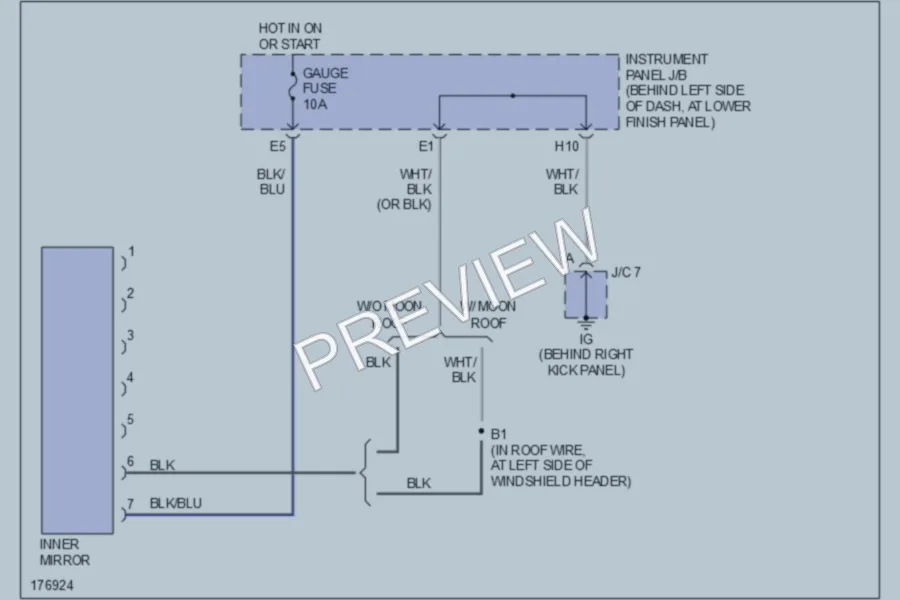 2003 Toyota Corolla Power Mirrors wiring diagram preview