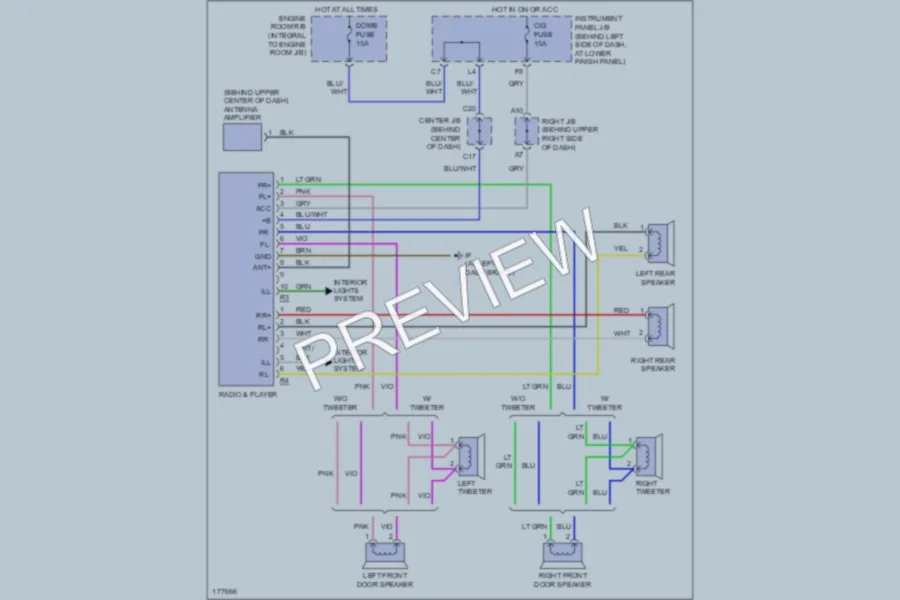 2003 Toyota Corolla Radio wiring diagram preview