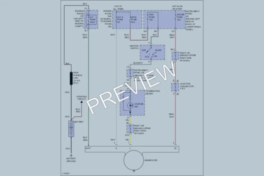 2003 Toyota Corolla Starting Charging wiring diagram preview
