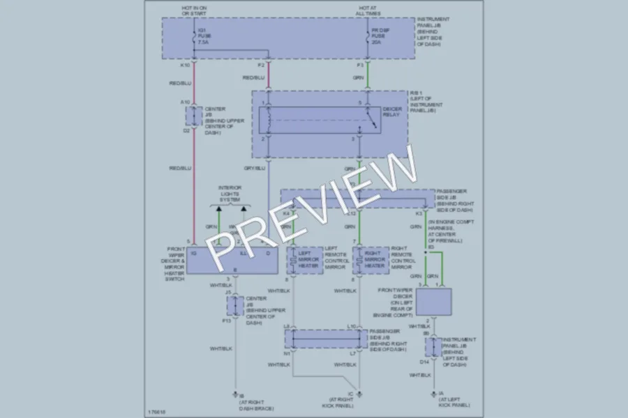 2003 Toyota Highlander Defoggers wiring diagram preview