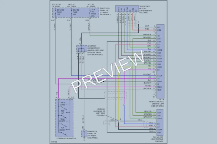 2003 Toyota LandCruiser Electronic Power Steering wiring diagram preview