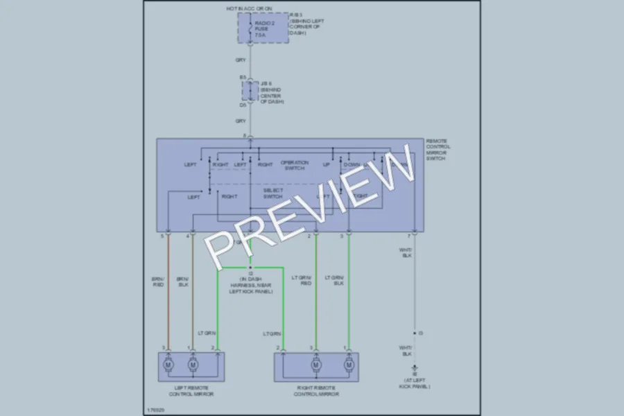 2003 Toyota MR2Spyder Power Mirrors wiring diagram preview