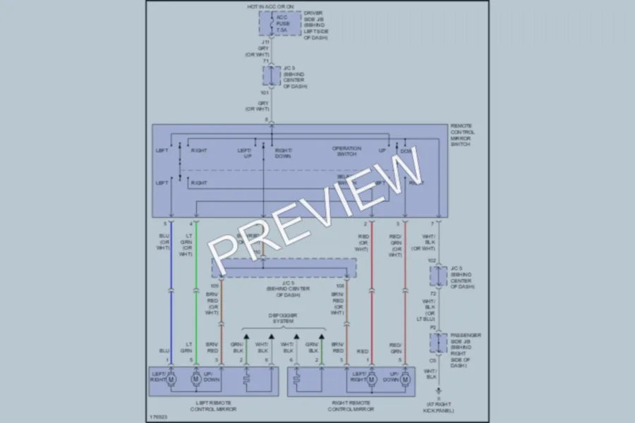 2003 Toyota RAV4 Power Mirrors wiring diagram preview