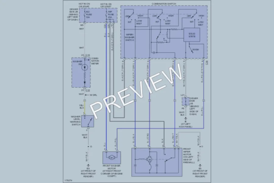 2003 Toyota RAV4 Wiper Washer wiring diagram preview