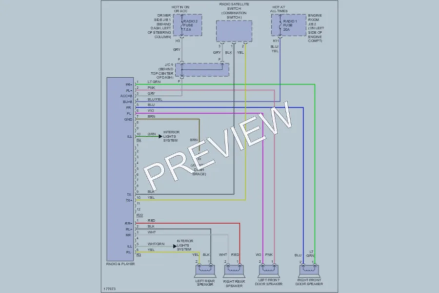 2003 Toyota Sienna Radio wiring diagram preview