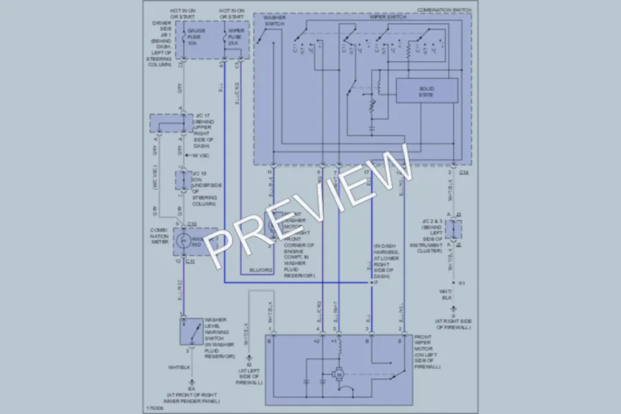 2003 Toyota Sienna Wiper Washer wiring diagram preview
