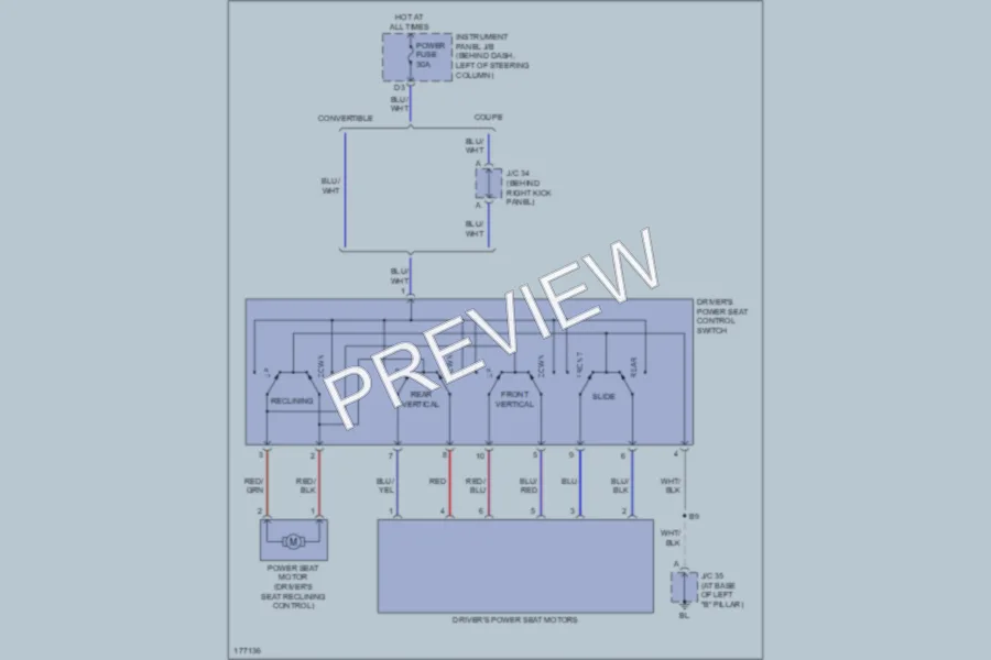 2003 Toyota Solara Power Seats wiring diagram preview