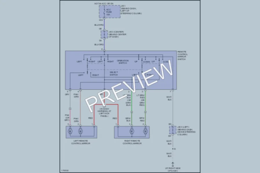 2003 Toyota Tacoma Power Mirrors wiring diagram preview