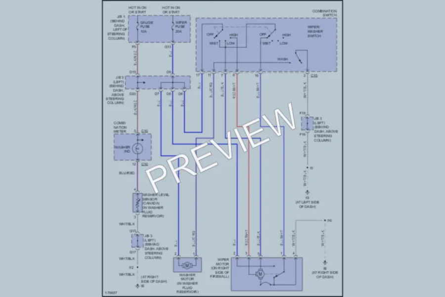 2003 Toyota Tacoma Wiper Washer wiring diagram preview