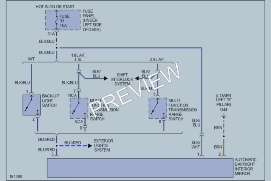 2003 Volkswagen Passat Power Mirrors wiring diagram preview