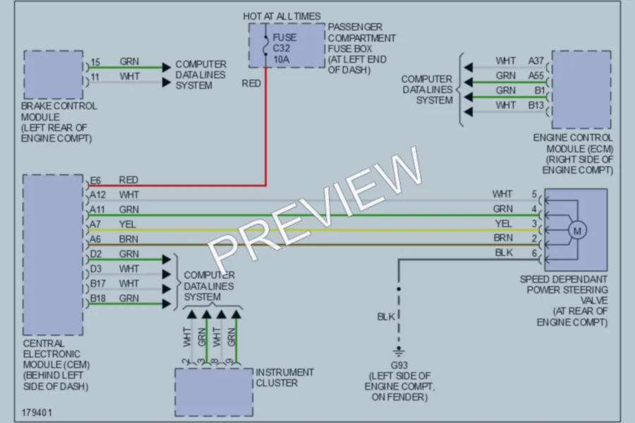 2003 Volvo S80 Electronic Power Steering wiring diagram preview