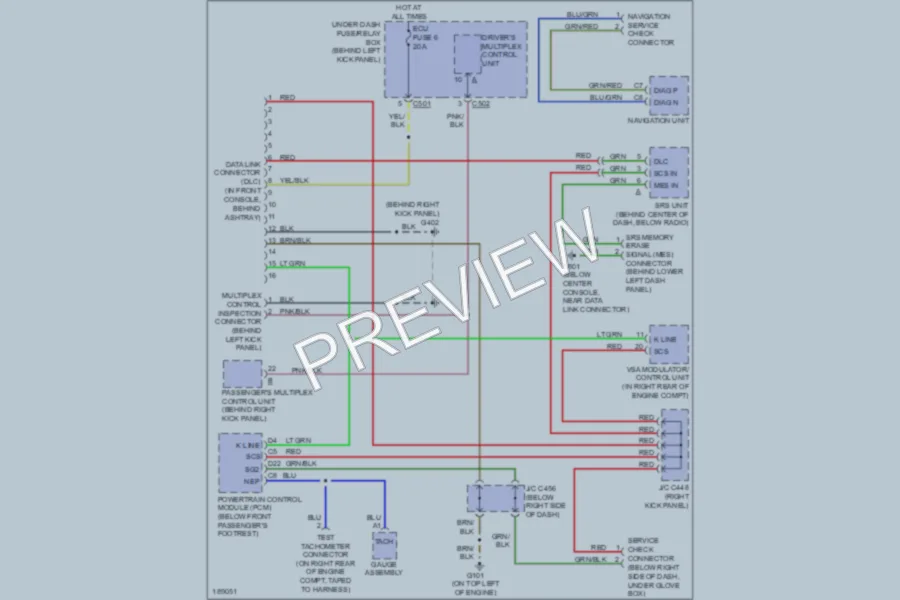 2004 Acura 35RL Computer Data Lines wiring diagram preview