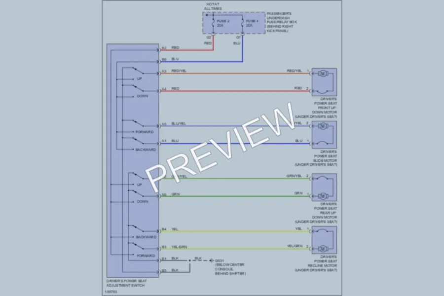 2004 Acura MDX Power Seats wiring diagram preview