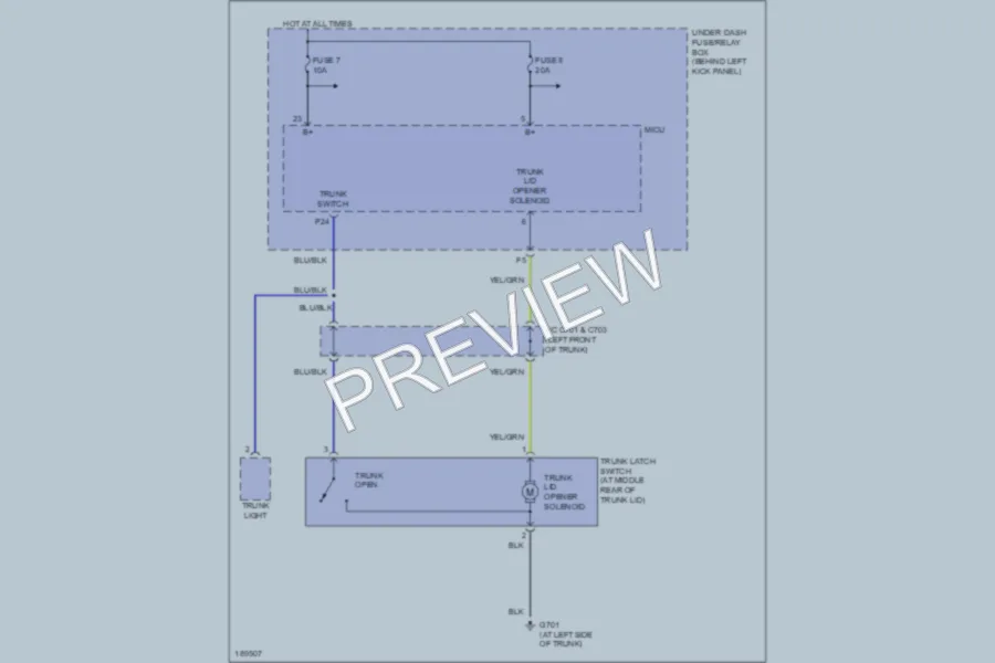2004 Acura TSX Trunk Tailgate Fuel Door wiring diagram preview
