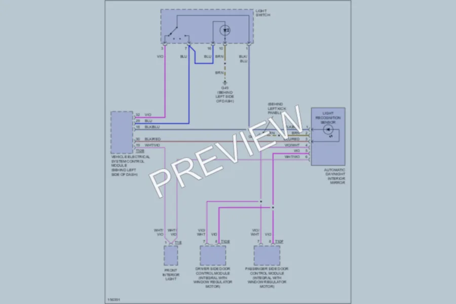 2004 Audi A4 Power Mirrors wiring diagram preview